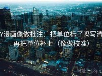 YY漫画像做批注：把单位标了吗写清，再把单位补上（像做校准）