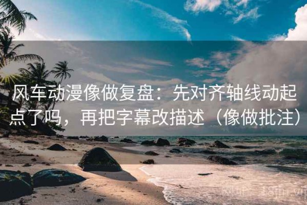 风车动漫像做复盘：先对齐轴线动起点了吗，再把字幕改描述（像做批注）