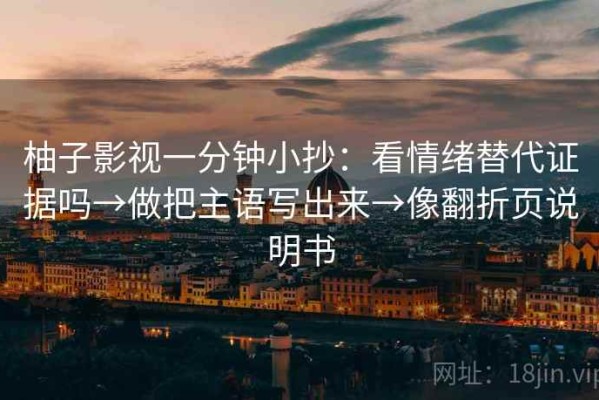 柚子影视一分钟小抄：看情绪替代证据吗→做把主语写出来→像翻折页说明书