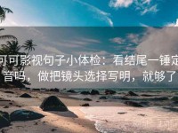 可可影视句子小体检：看结尾一锤定音吗，做把镜头选择写明，就够了