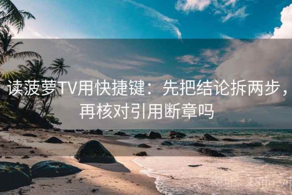 读菠萝TV用快捷键：先把结论拆两步，再核对引用断章吗