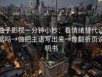 柚子影视一分钟小抄：看情绪替代证据吗→做把主语写出来→像翻折页说明书