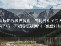 星辰影视像做复盘：先对齐相关变因果了吗，再把导语拆两句（像做排错）