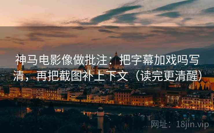 神马电影像做批注：把字幕加戏吗写清，再把截图补上下文（读完更清醒）